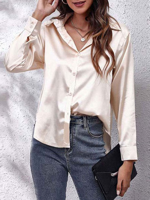 Chemise Femme Élégante en Soie Longue pour Travail ou Soirée - PanierRoyale