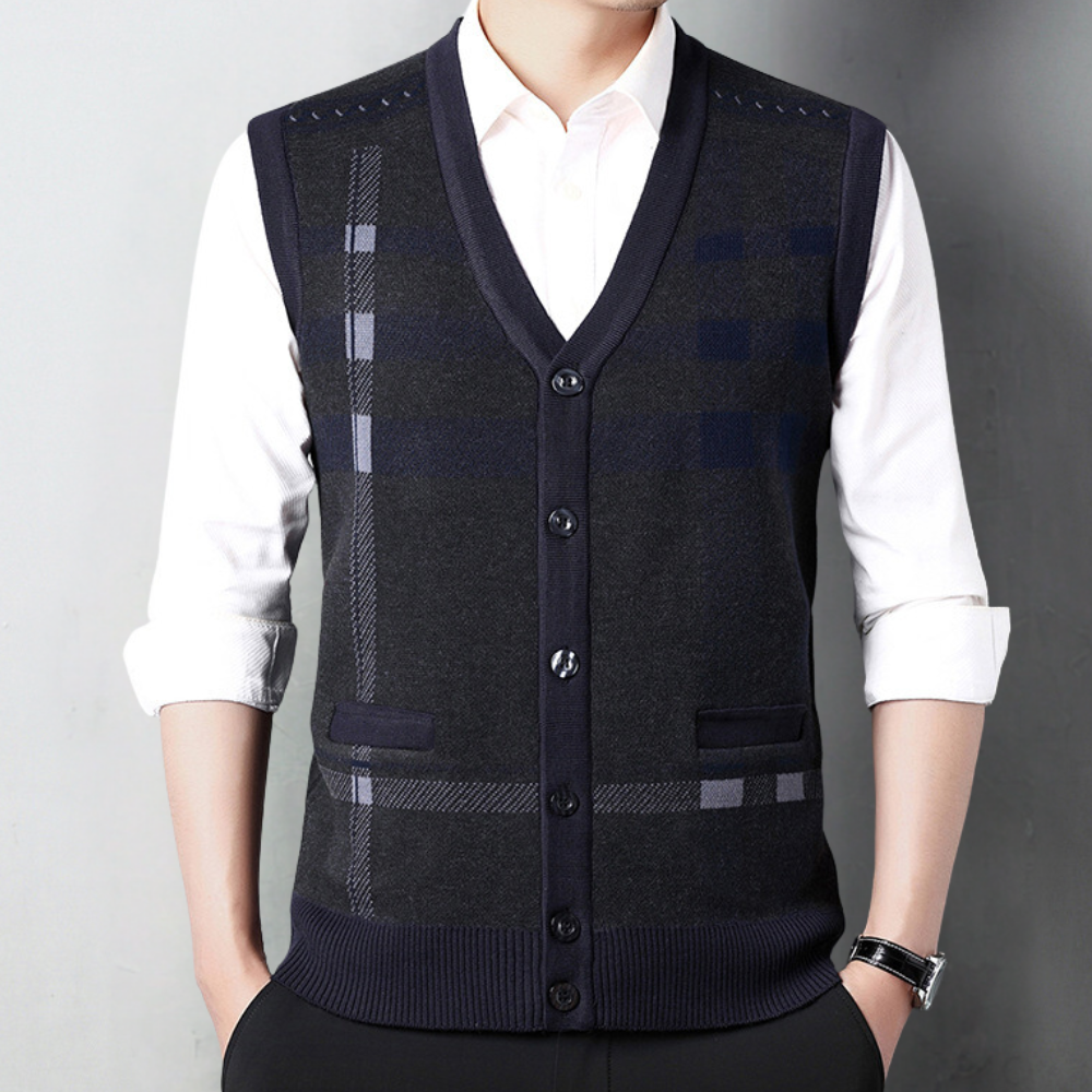 Gilet Homme Tricot Chaud et Élégant