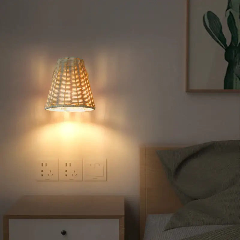 Illora™ – Applique Murale LED en Rotin et Bois Style Scandinave Moderne