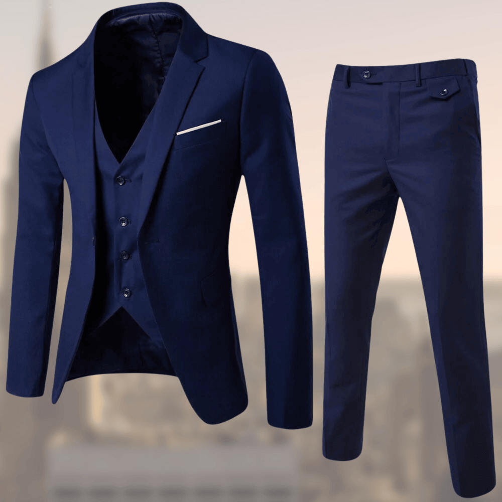 Costume Homme Élégant Trois Pièces Noir - PanierRoyale