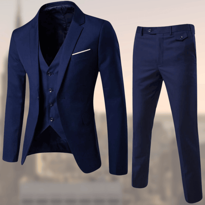 Costume Homme Élégant Trois Pièces Noir - PanierRoyale