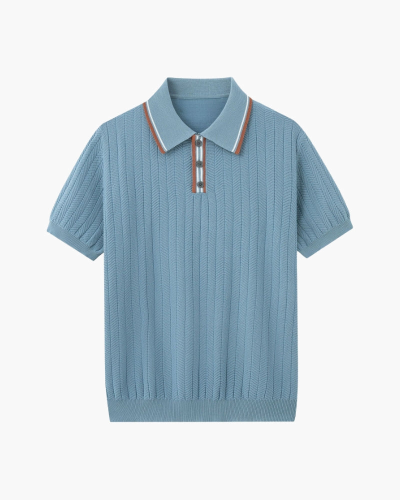 Chemise Polo Homme Col Contraste Coton Été