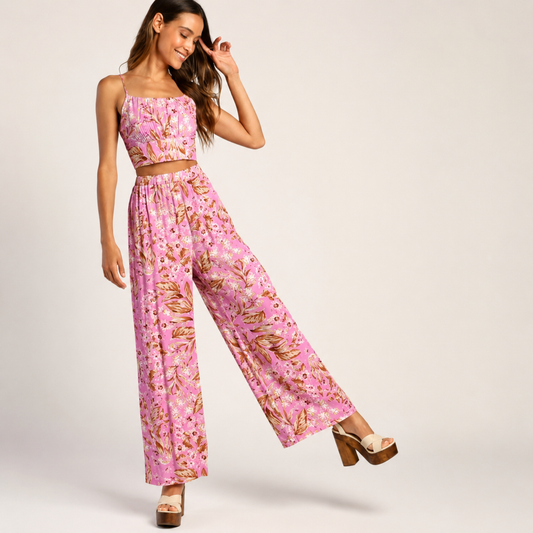 Florézia™ – Combinaison Longue Femme Élégante à Motif Floral