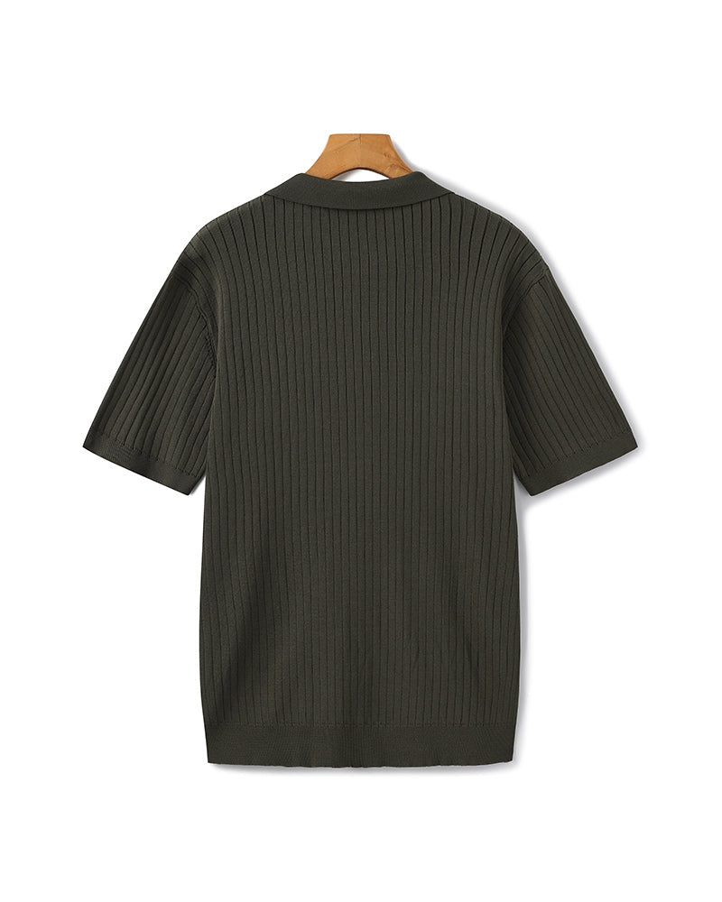 Polo Homme Manches Courtes Fines Rayures