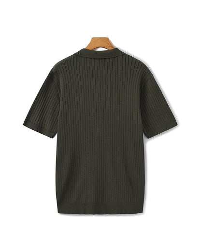Polo Homme Manches Courtes Fines Rayures