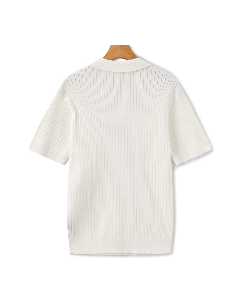 Polo Homme Manches Courtes Fines Rayures
