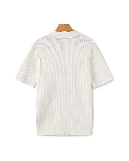 Polo Homme Manches Courtes Fines Rayures