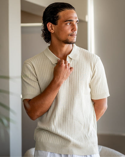 Polo Homme Manches Courtes Fines Rayures