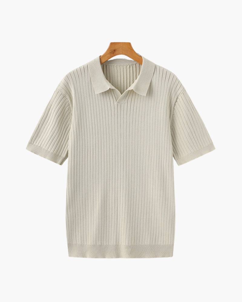 Polo Homme Manches Courtes Fines Rayures - BerlinGlamour