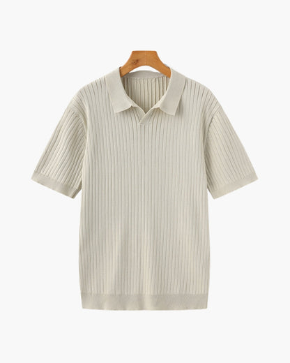 Polo Homme Manches Courtes Fines Rayures - BerlinGlamour