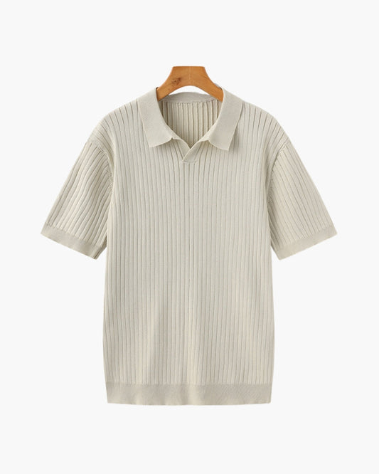 Polo Homme Manches Courtes Fines Rayures - BerlinGlamour