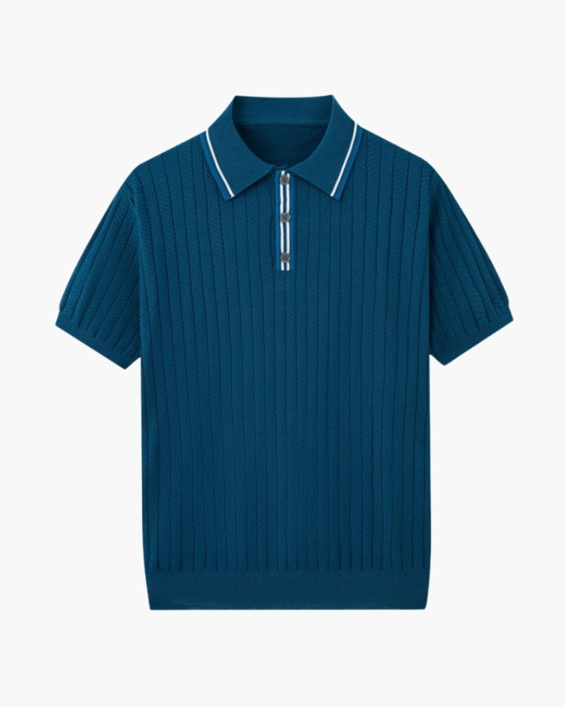 Chemise Polo Homme Col Contraste Coton Été