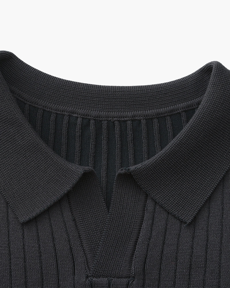 Polo Homme Manches Courtes Fines Rayures