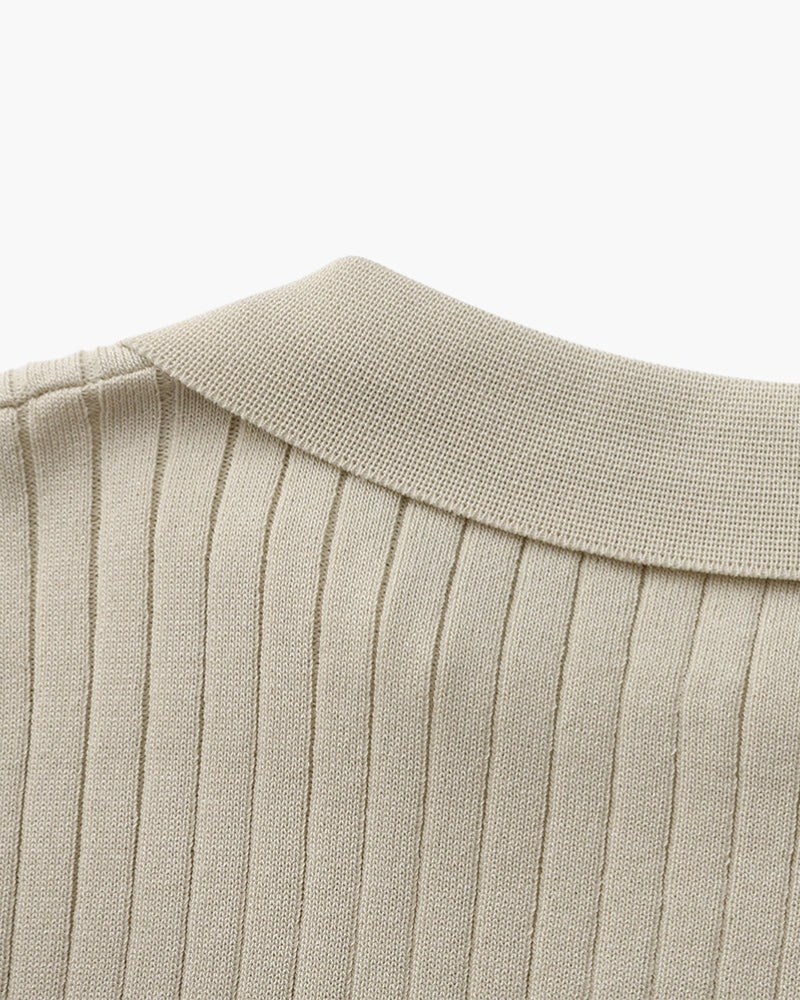 Polo Homme Manches Courtes Fines Rayures