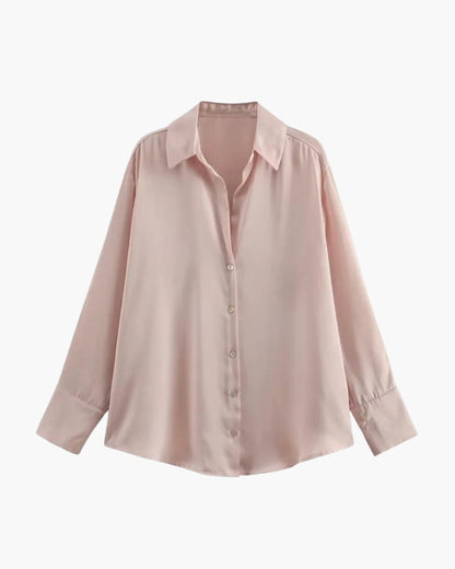 Blouse Femme Satin Élégante à Boutons, Confortable et Classique