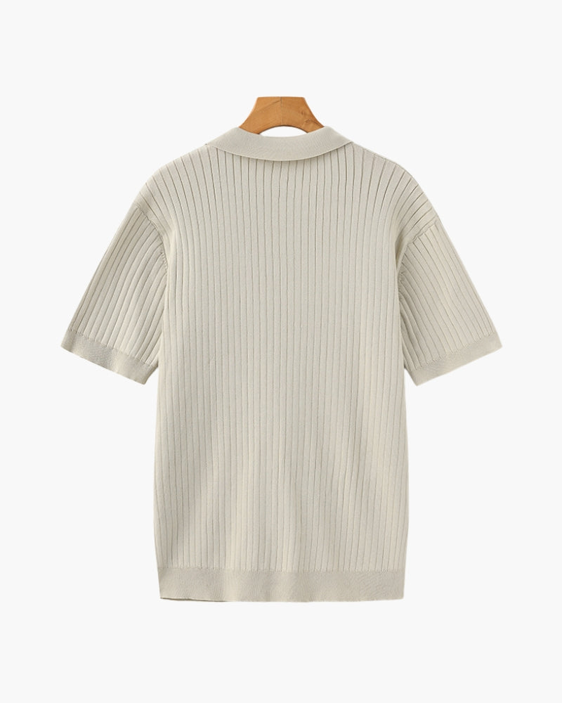 Polo Homme Manches Courtes Fines Rayures