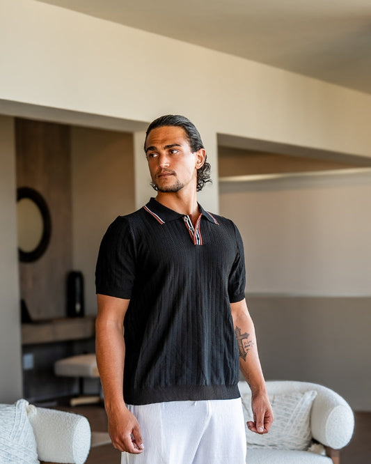 Chemise Polo Homme Col Contraste Coton Été - BerlinGlamour