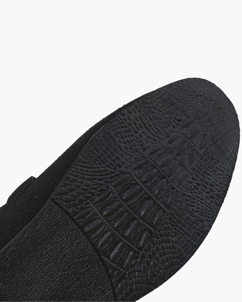 Loafer Homme Cuir Velours Élégant avec Détail Métal