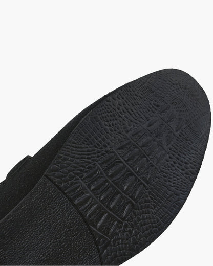 Loafer Homme Cuir Velours Élégant avec Détail Métal