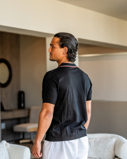 Chemise Polo Homme Col Contraste Coton Été