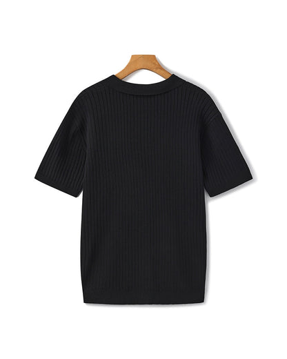 Polo Homme Manches Courtes Fines Rayures