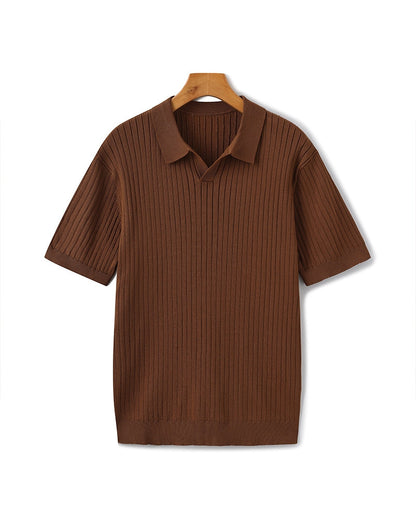Polo Homme Manches Courtes Fines Rayures