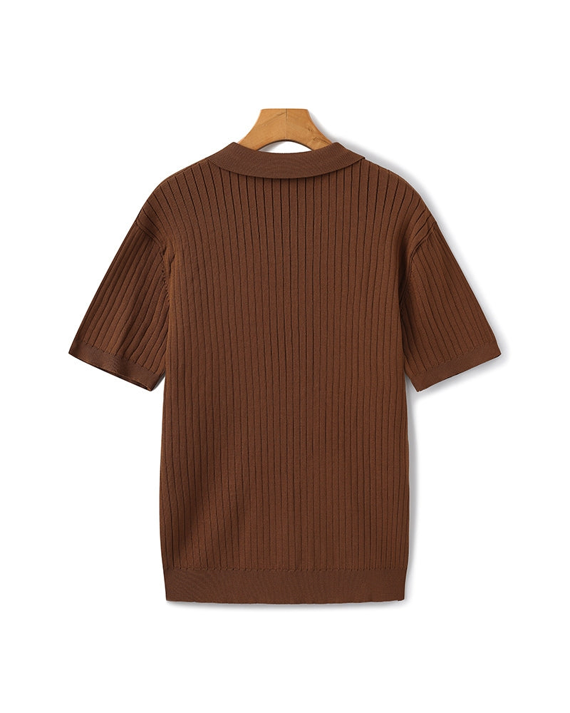 Polo Homme Manches Courtes Fines Rayures