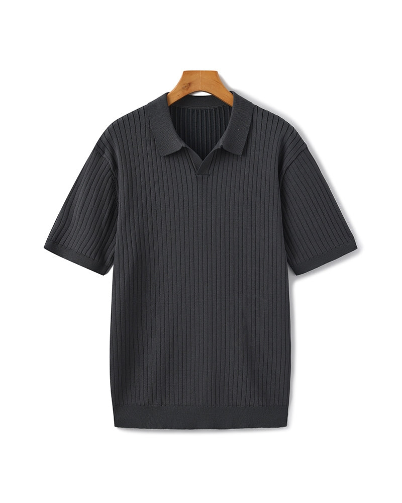 Polo Homme Manches Courtes Fines Rayures