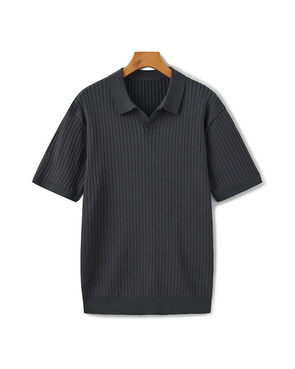 Polo Homme Manches Courtes Fines Rayures