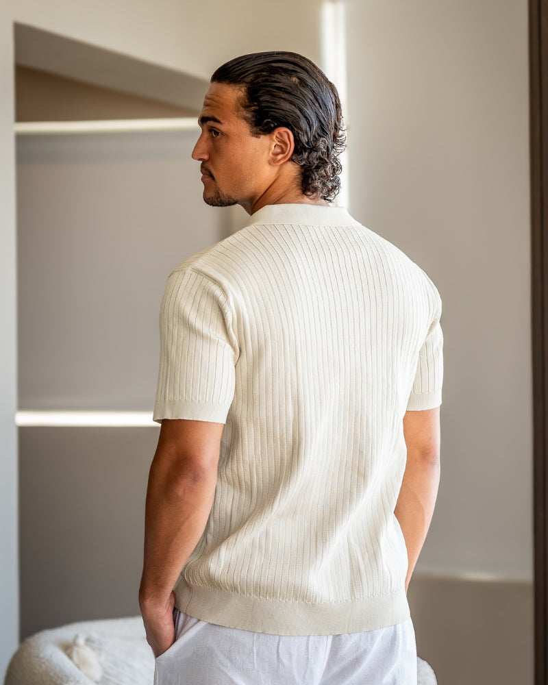 Polo Homme Manches Courtes Fines Rayures