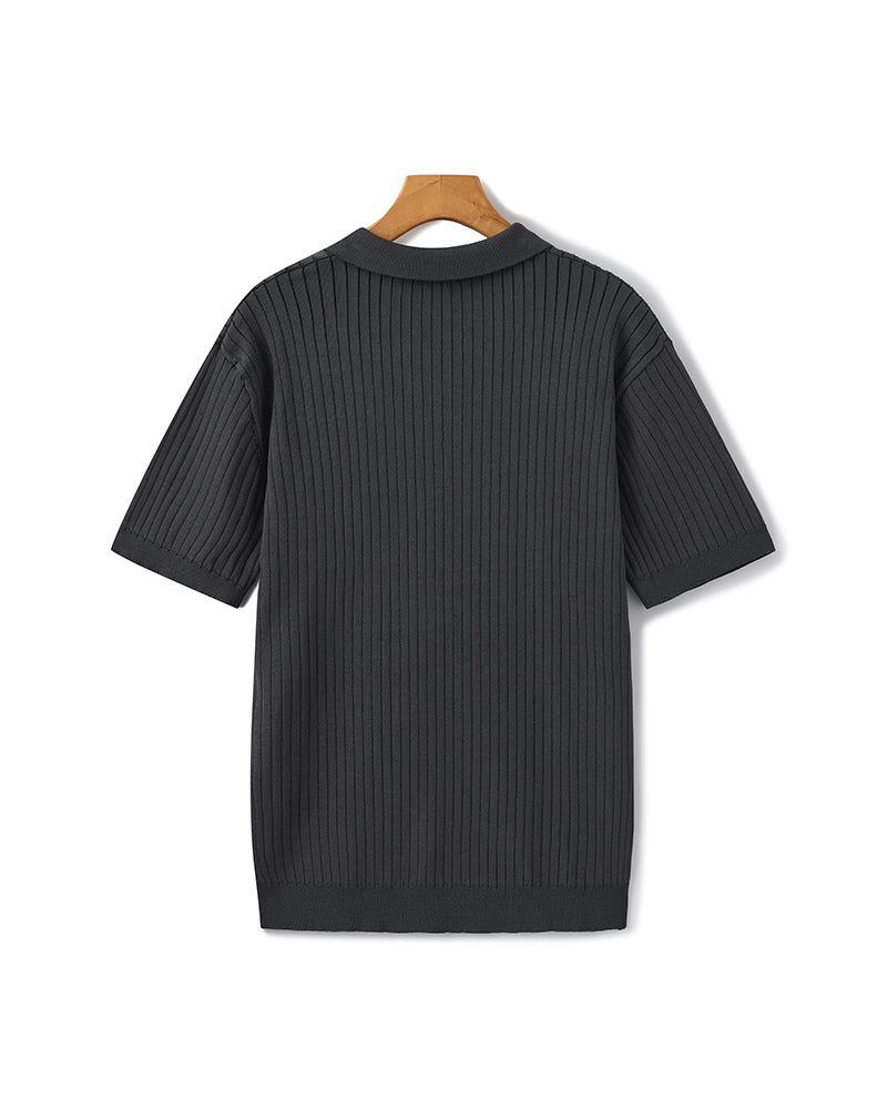 Polo Homme Manches Courtes Fines Rayures