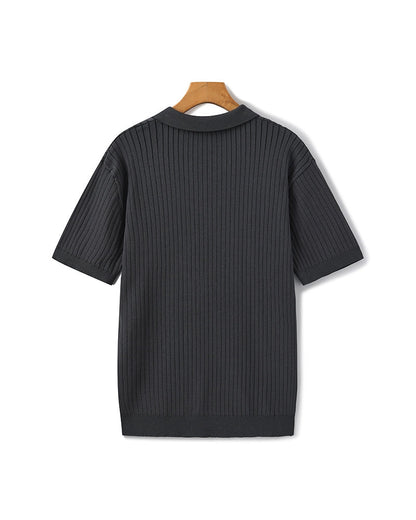 Polo Homme Manches Courtes Fines Rayures