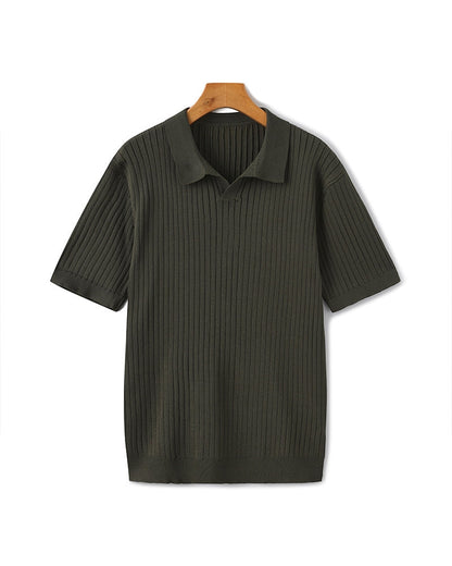 Polo Homme Manches Courtes Fines Rayures