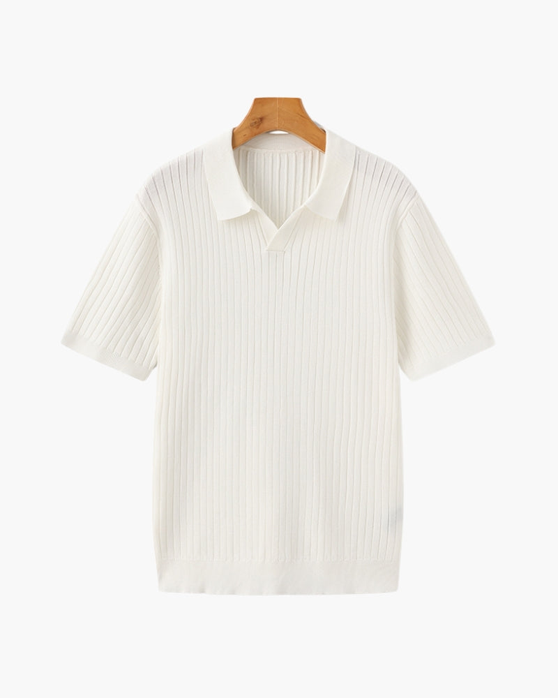 Polo Homme Manches Courtes Fines Rayures