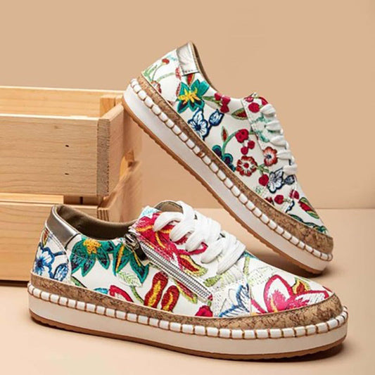 Sneakers Femmes Confort Orthopédique avec Motif Floral - PanierRoyale