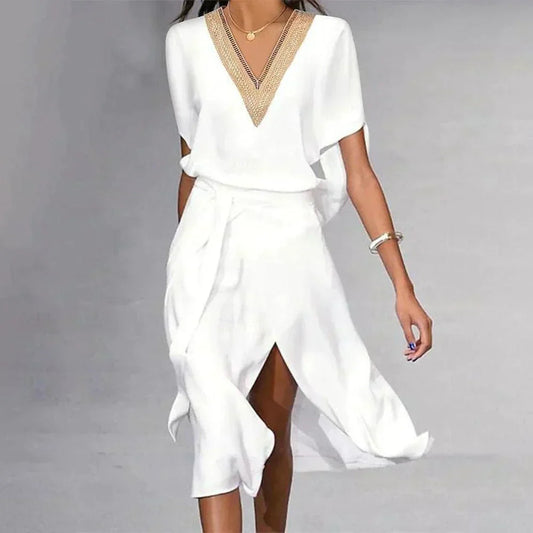 Robe Féminine Élégante en V pour Femme - BerlinGlamour