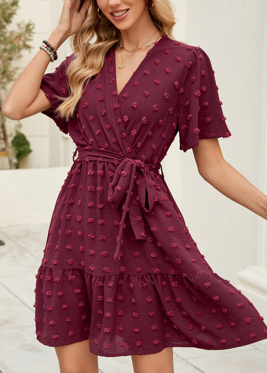 Légers Robes d'été en coton à lacets V - EasyApparels