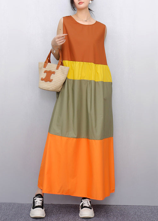 Large Cotton Patchwork Italian Sleeveless Robe - EasyApparels