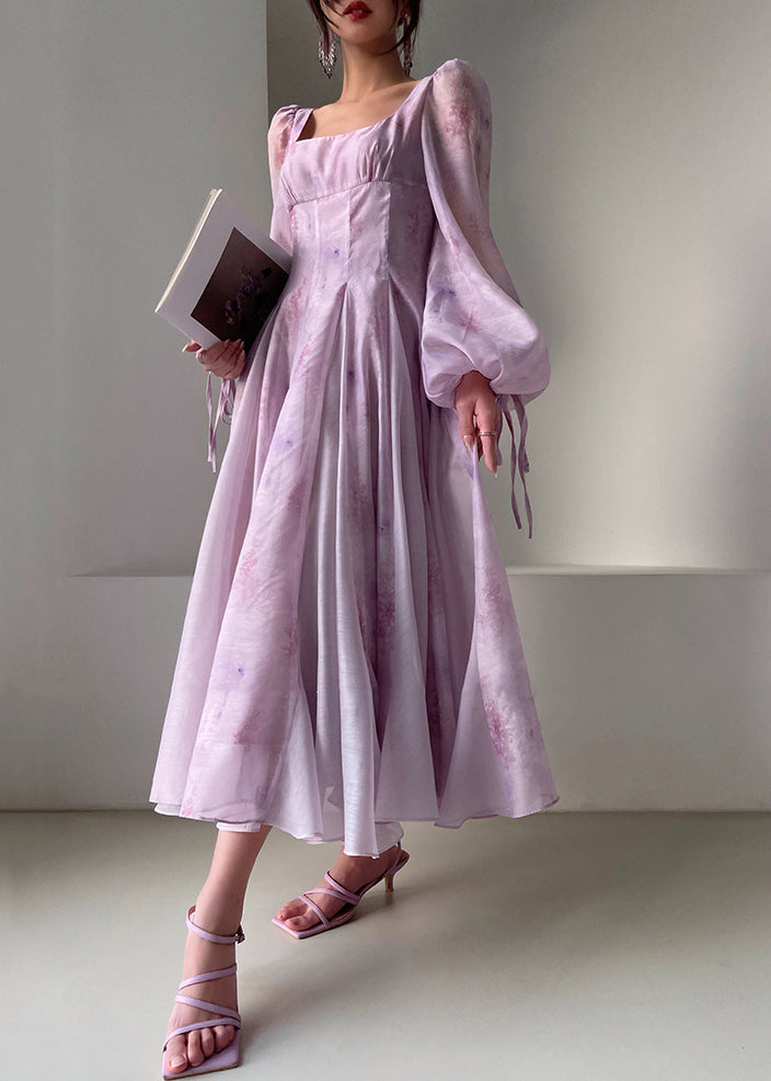 Robe douce en soie et coton avec imprimé fleuri pour femme - EasyApparels