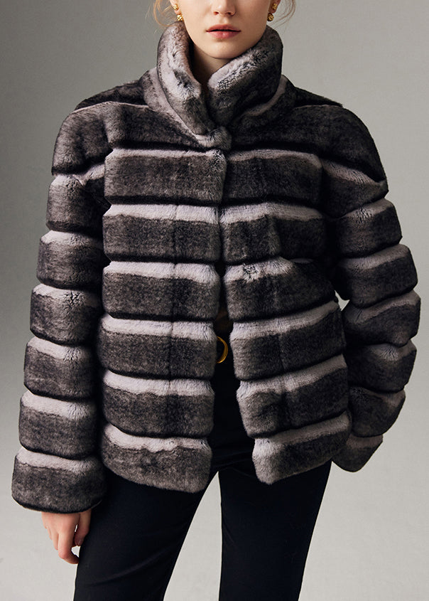 Manteau hivernal italien en cuir et fourrure à capuchon - EasyApparels