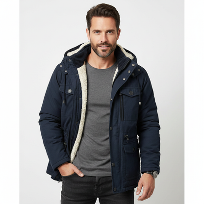 Parka Homme Hiver Veste à Capuche Militaire Style Casual