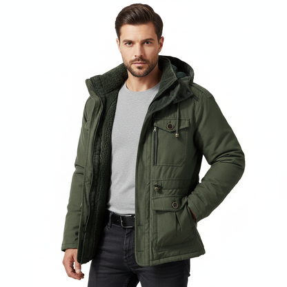 Parka Homme Hiver Veste à Capuche Militaire Style Casual - PanierRoyale