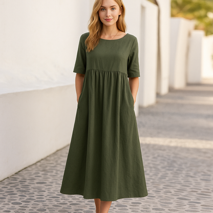 Ivanna™ – Robe Longue Femme Confortable et Élégante en Coton Léger