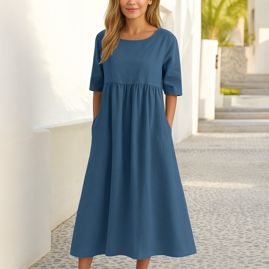 Ivanna™ – Robe Longue Femme Confortable et Élégante en Coton Léger