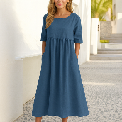 Ivanna™ – Robe Longue Femme Confortable et Élégante en Coton Léger