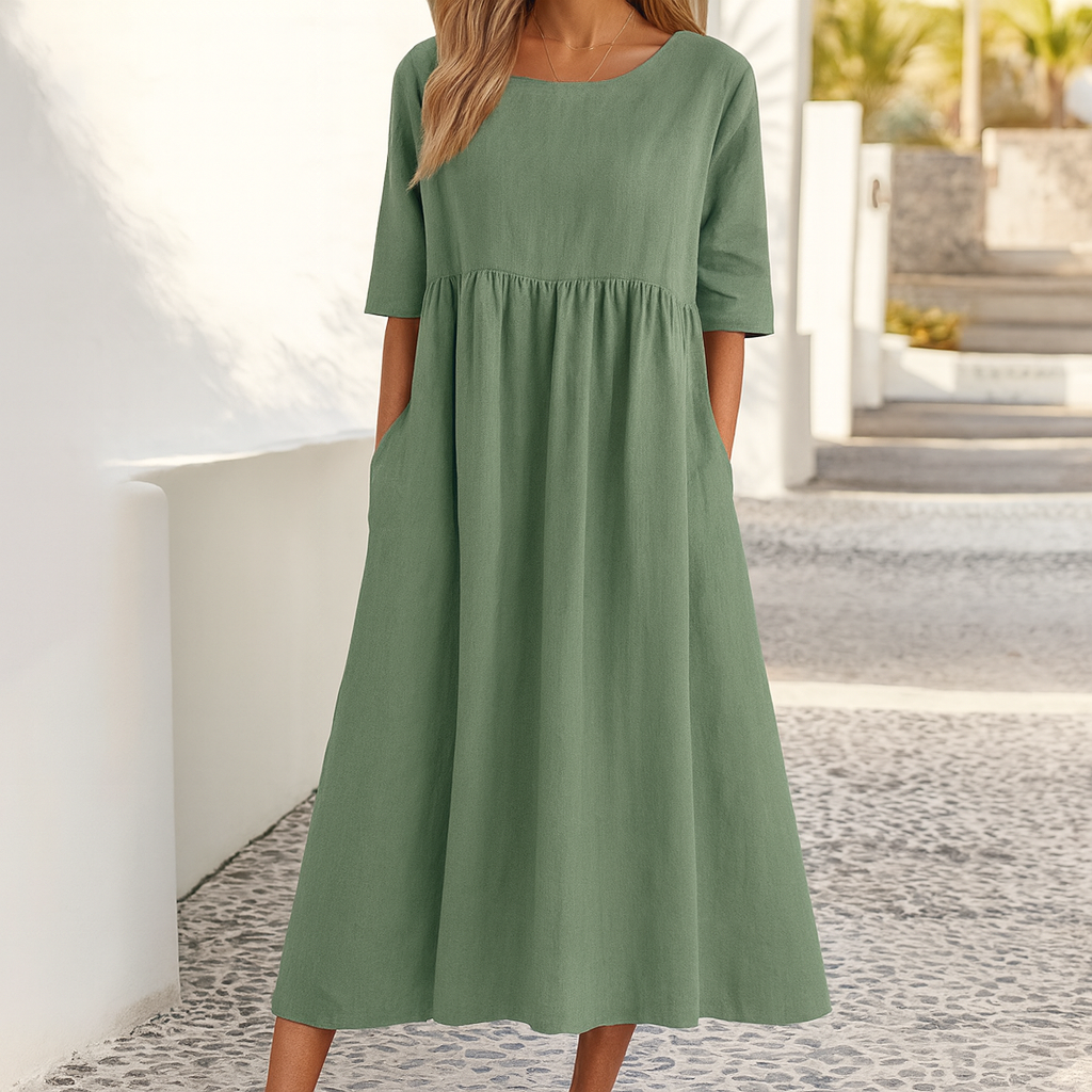 Ivanna™ – Robe Longue Femme Confortable et Élégante en Coton Léger
