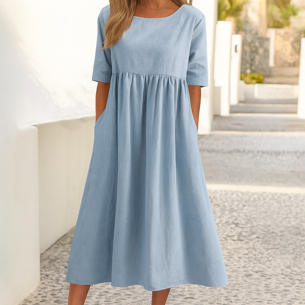 Ivanna™ – Robe Longue Femme Confortable et Élégante en Coton Léger