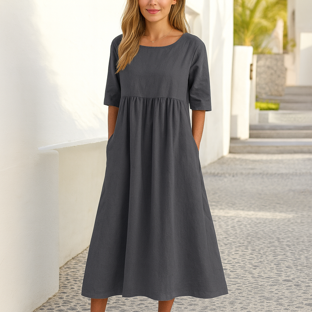 Ivanna™ – Robe Longue Femme Confortable et Élégante en Coton Léger