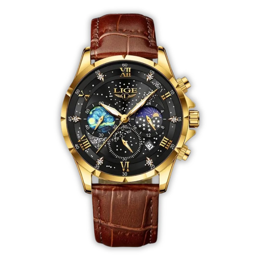 Montre Homme Élégante Phase de Lune