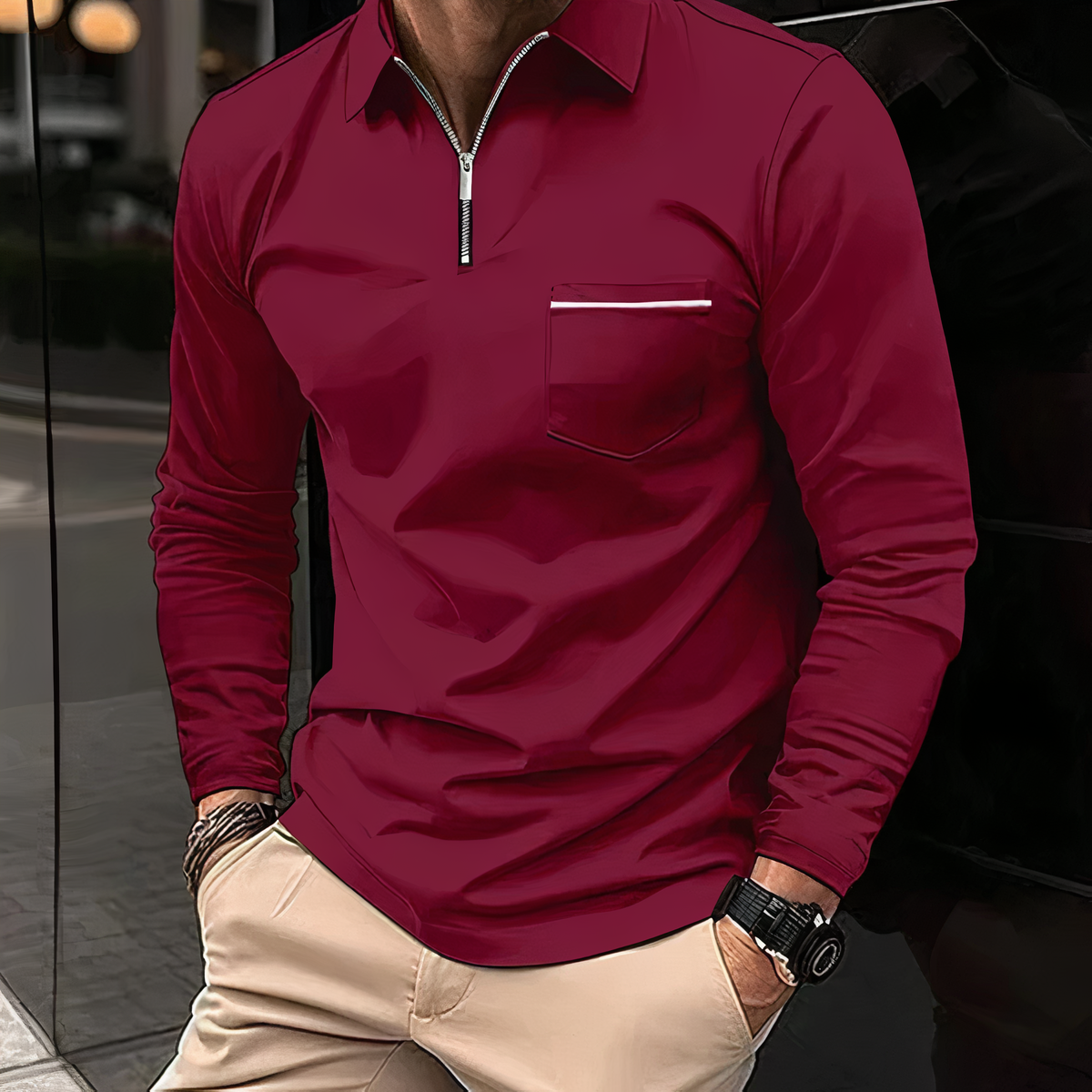 Chemise Homme Noir Classique à Boutons